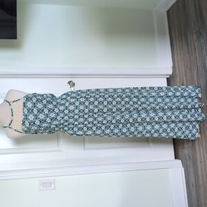 Crescent Stitch Fix Floral Pattern Lace Maxi Dress Blue Size M